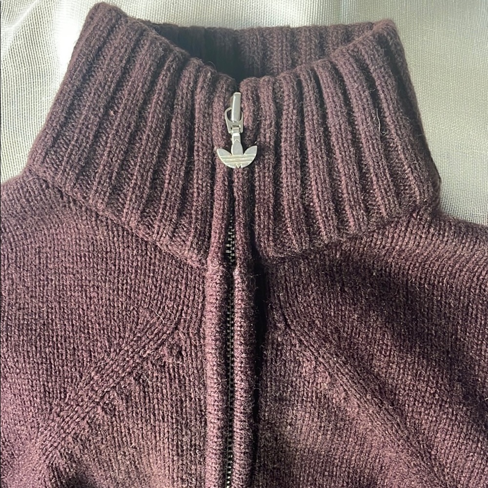 VTG Adidas ribbed wool sweater jacket